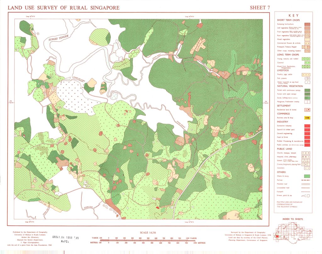 Miniature of Land use survey of rural Singapore. Sheet 7 (Scale 1:6,336)