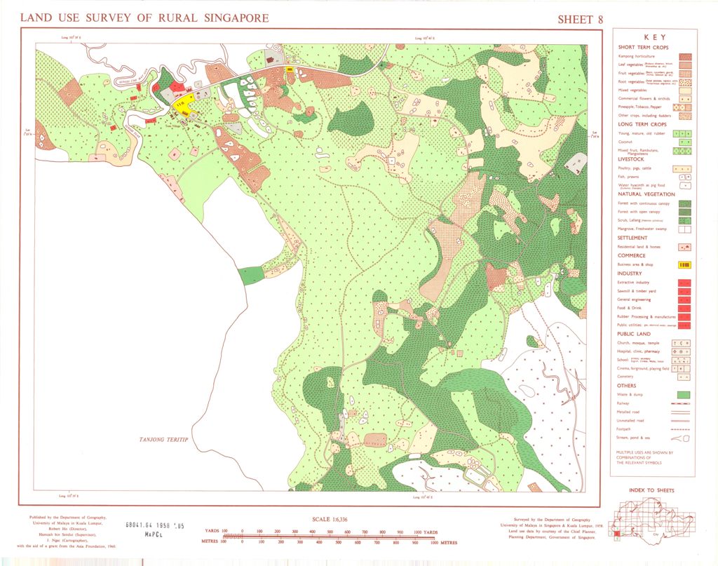 Miniature of Land use survey of rural Singapore. Sheet 8 (Scale 1:6,336)