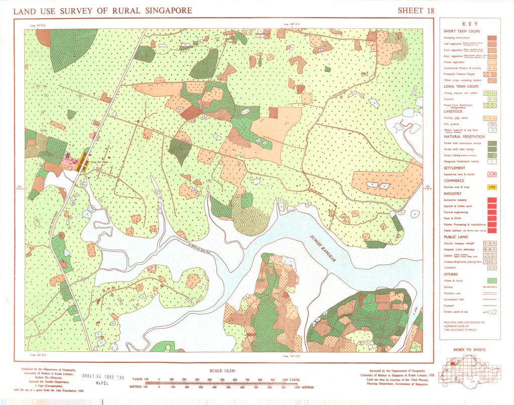 Miniature of Land use survey of rural Singapore. Sheet 18 (Scale 1:6,336)