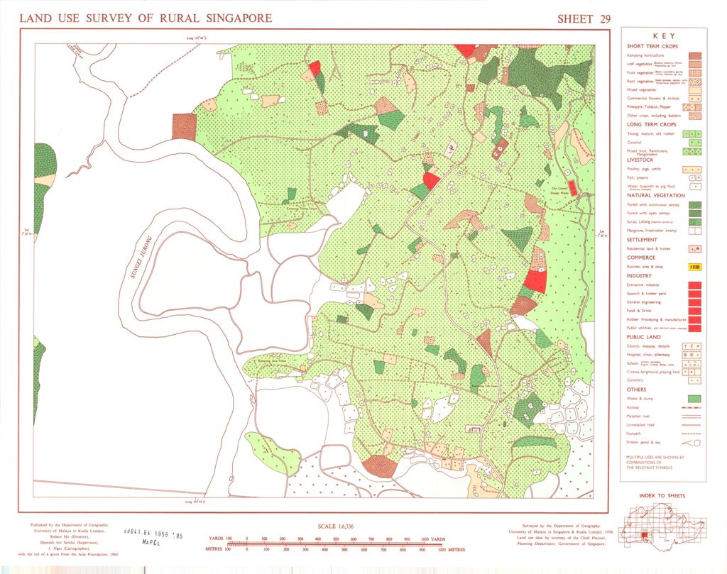 Miniature of Land use survey of rural Singapore. Sheet 29 (Scale 1:6,336)