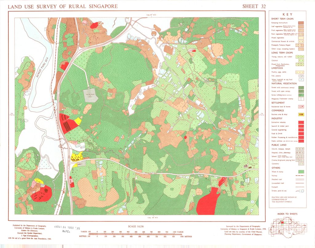 Miniature of Land use survey of rural Singapore. Sheet 32 (Scale 1:6,336)