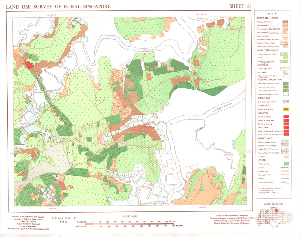 Miniature of Land use survey of rural Singapore. Sheet 52 (Scale 1:6,336)