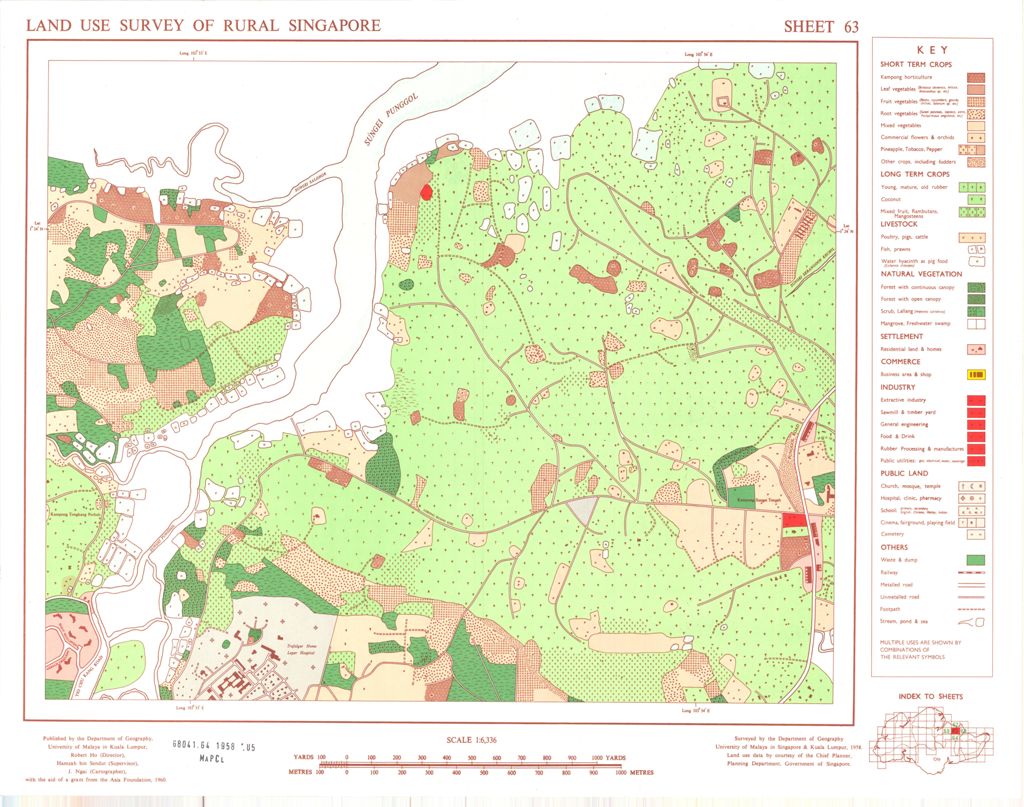 Miniature of Land use survey of rural Singapore. Sheet 63 (Scale 1:6,336)