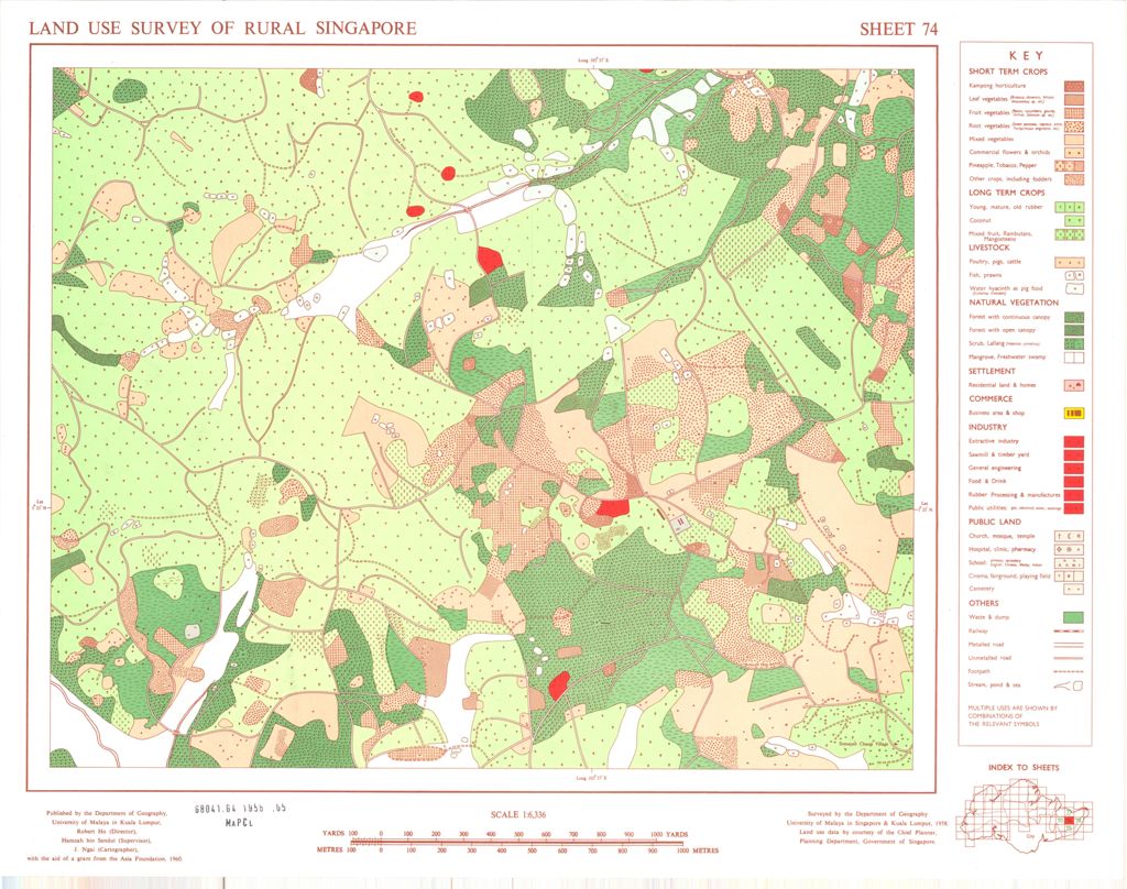 Miniature of Land use survey of rural Singapore. Sheet 74 (Scale 1:6,336)