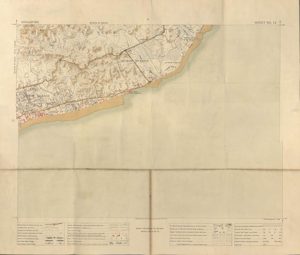 Miniature of Singapore. Sheet No. 12 (Scale approximately 1:42,240))