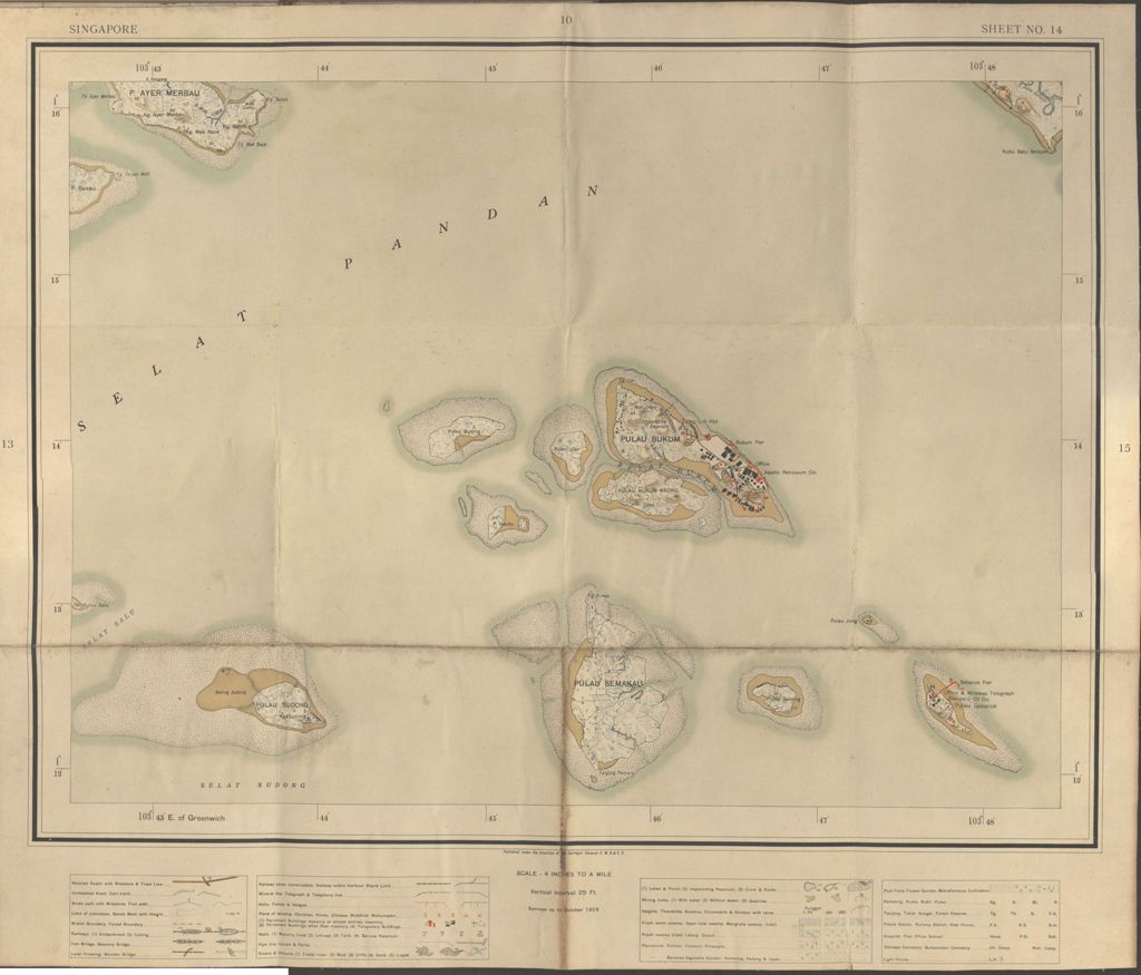 Miniature of Singapore. Sheet No. 14 (Scale approximately 1:42,240)