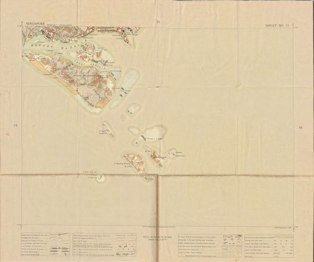 Miniature of Singapore. Sheet No. 15 (Scale approximately 1:42,240)