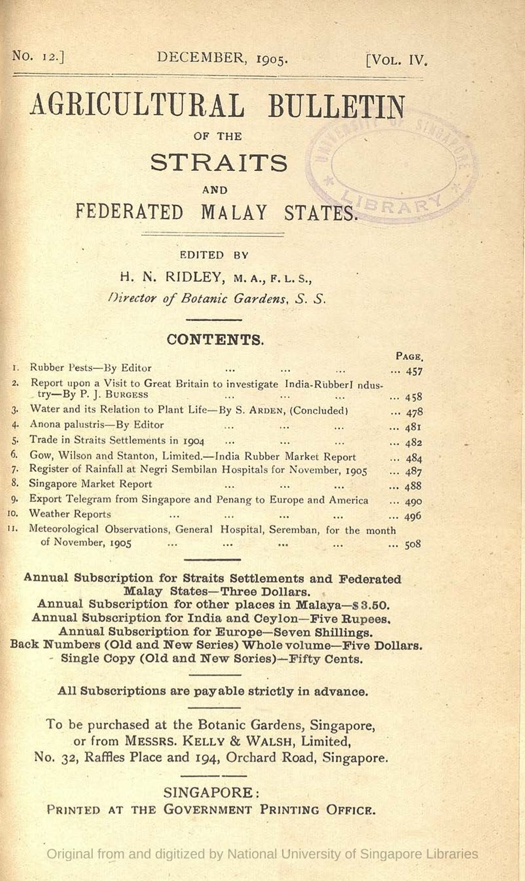 Miniature of Report upon a visit to Great Britain to investigate the India-rubber industry in its relation to the growth and preparation of raw India-rubber in the Malay Peninsula