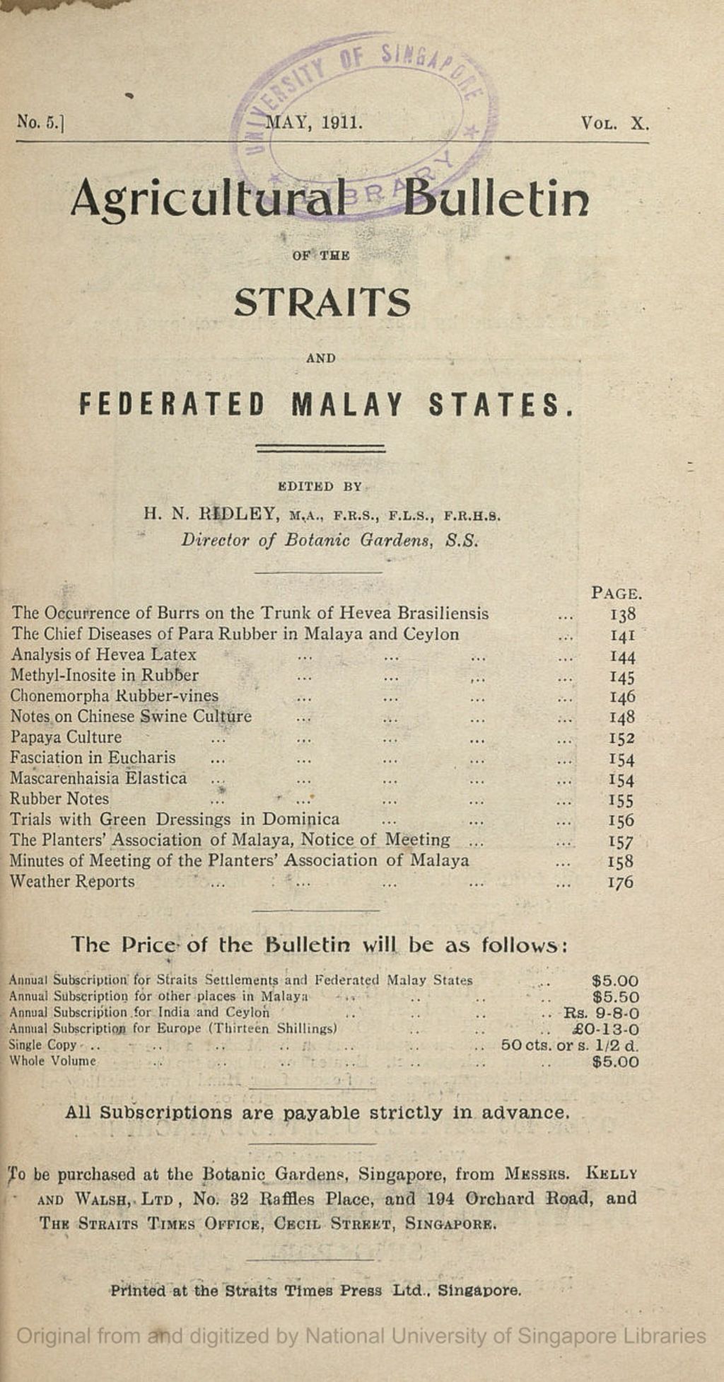 Miniature of Preliminary Notice. The Seventh Joint Annual Agri-Horticultural  Show, of the Straits Settlements and  Federated Malay States, will be held on  Raffles Reclamation Ground  at Singapore, on the 17th, 18th, 19th & 20th of August 1910.