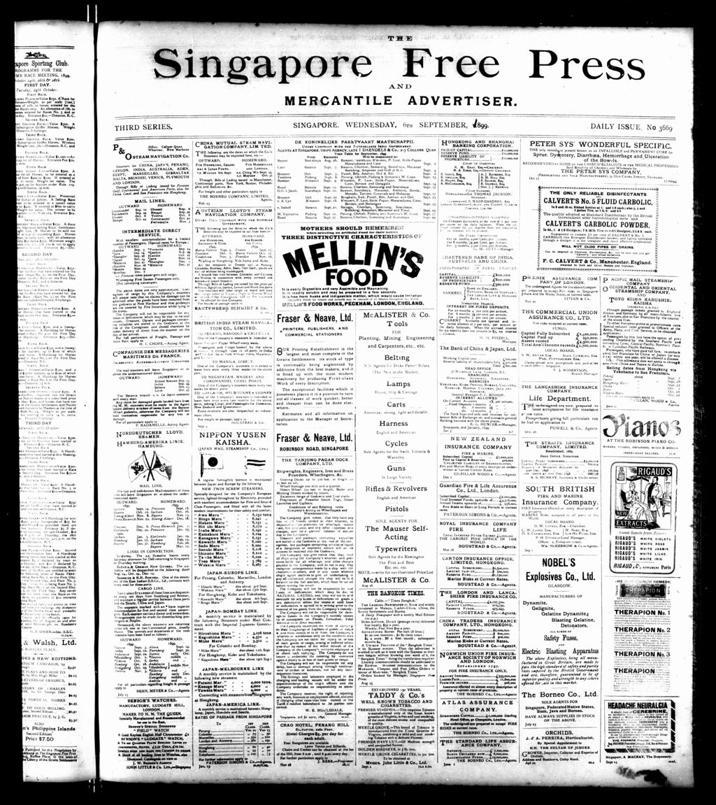 Miniature of Singapore Free Press and Mercantile Advertiser 06 September 1899