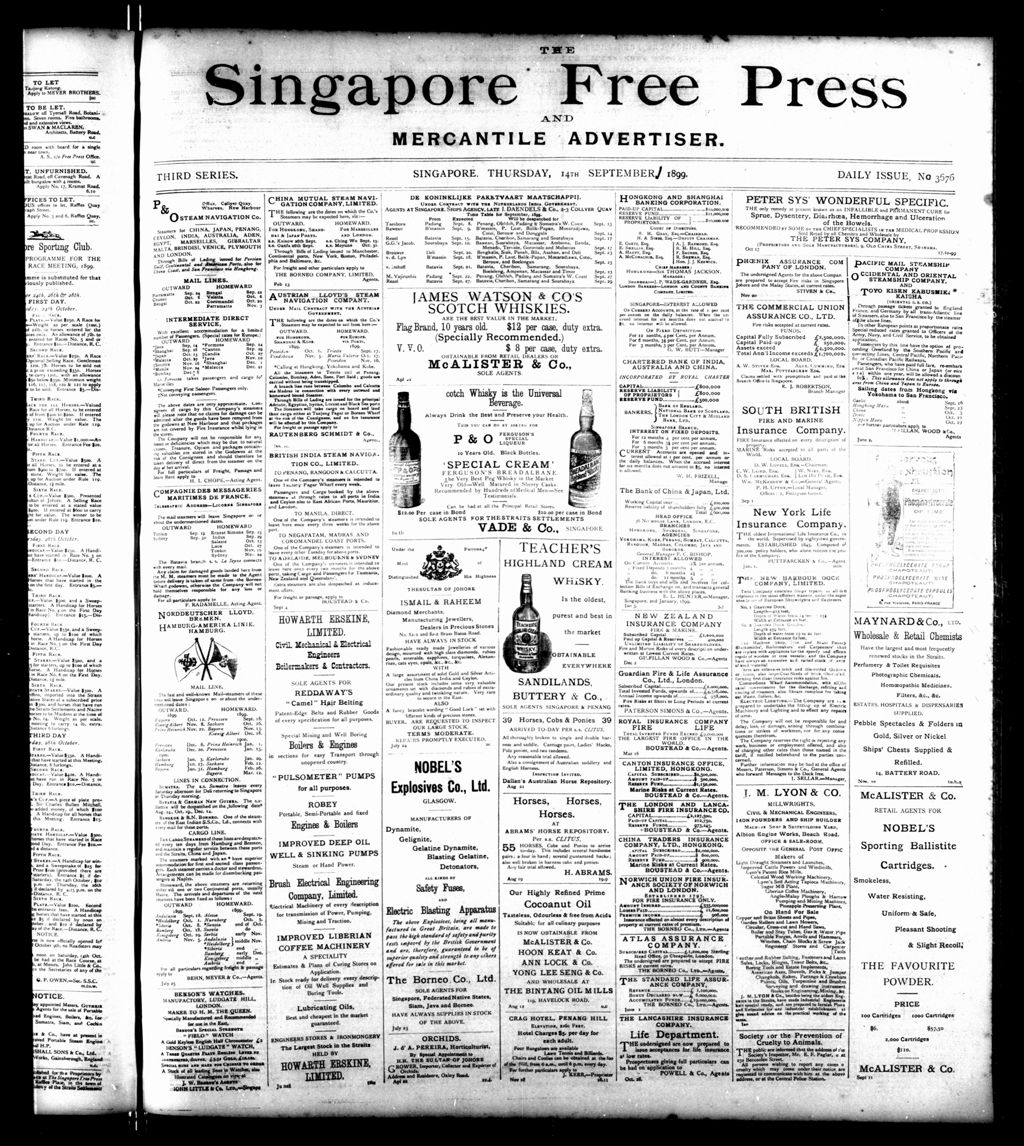 Miniature of Singapore Free Press and Mercantile Advertiser 14 September 1899