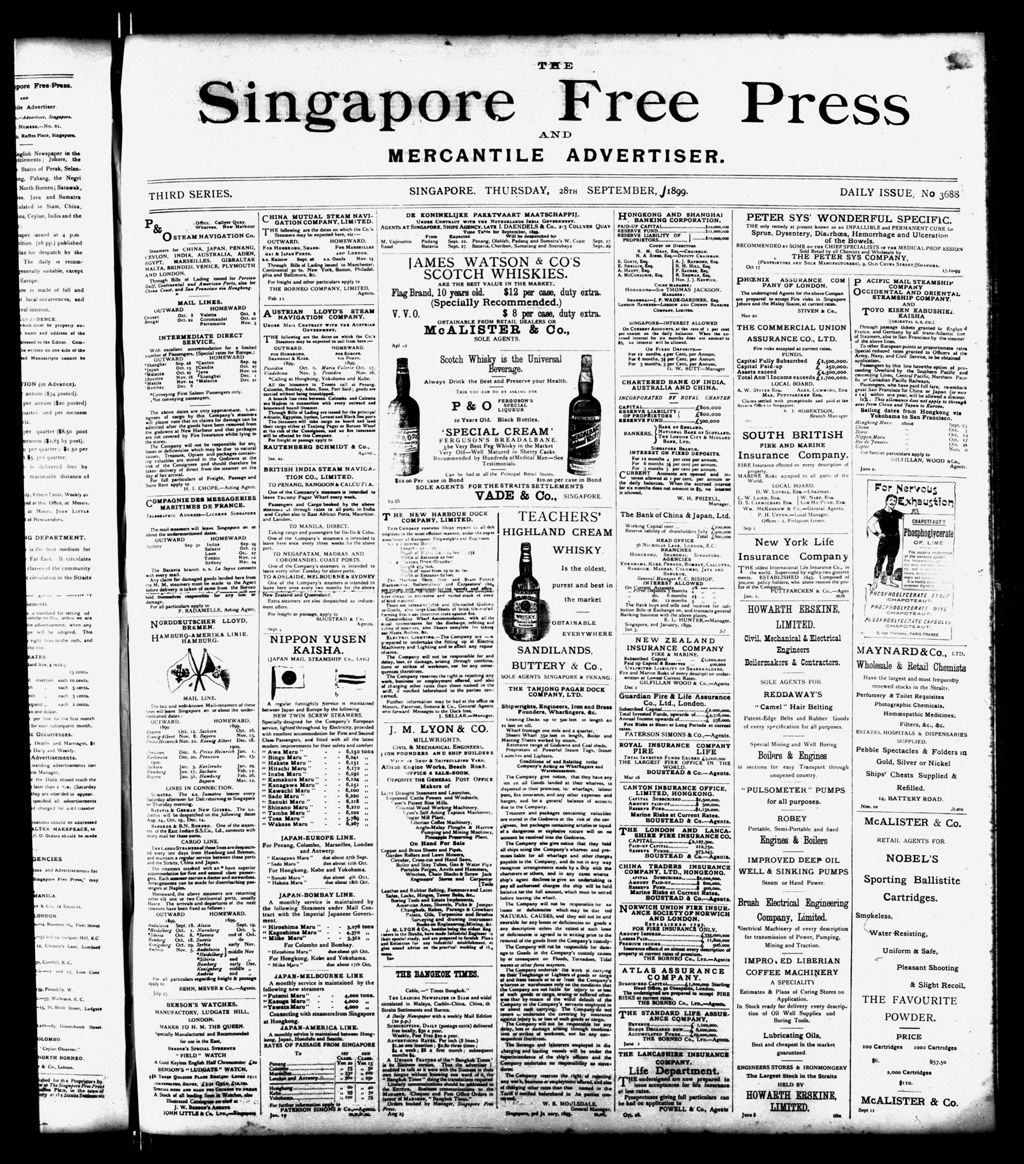 Miniature of Singapore Free Press and Mercantile Advertiser 28 September 1899