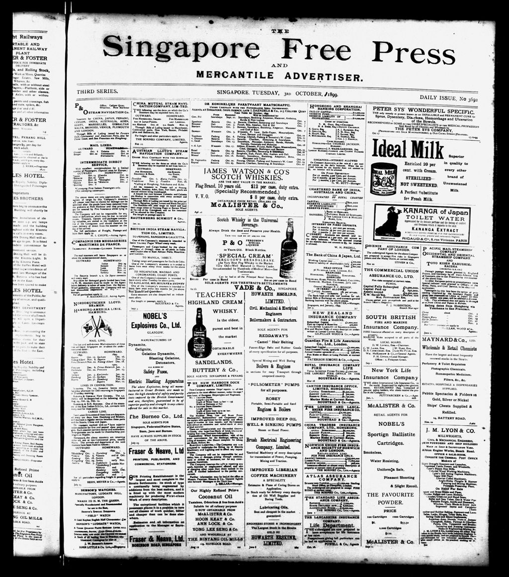 Miniature of Singapore Free Press and Mercantile Advertiser 03 October 1899