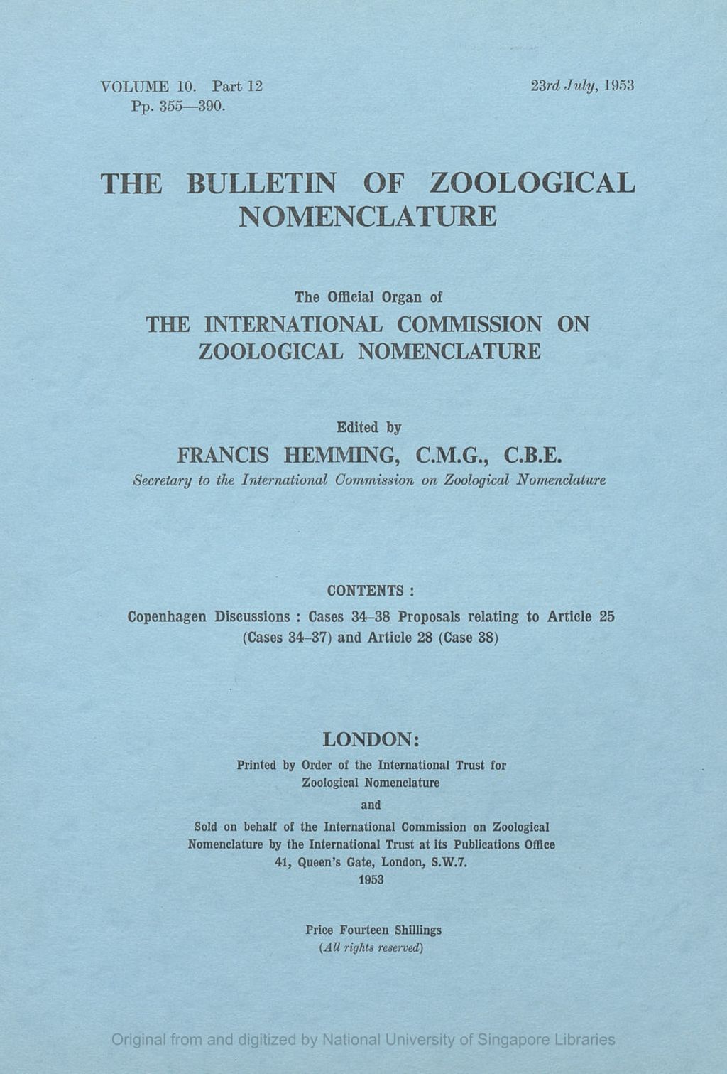 Miniature of Document 34/1—Report on G. H. E. Hopkins' Proposal Relating to Trivial Names Consisting of Spelled-out Letters and Numerals