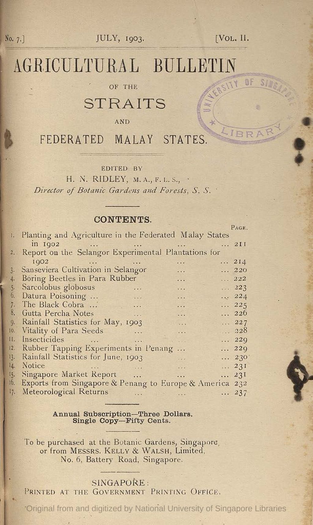 Miniature of Planting and Agriculture in the Federated Malay States in 1902