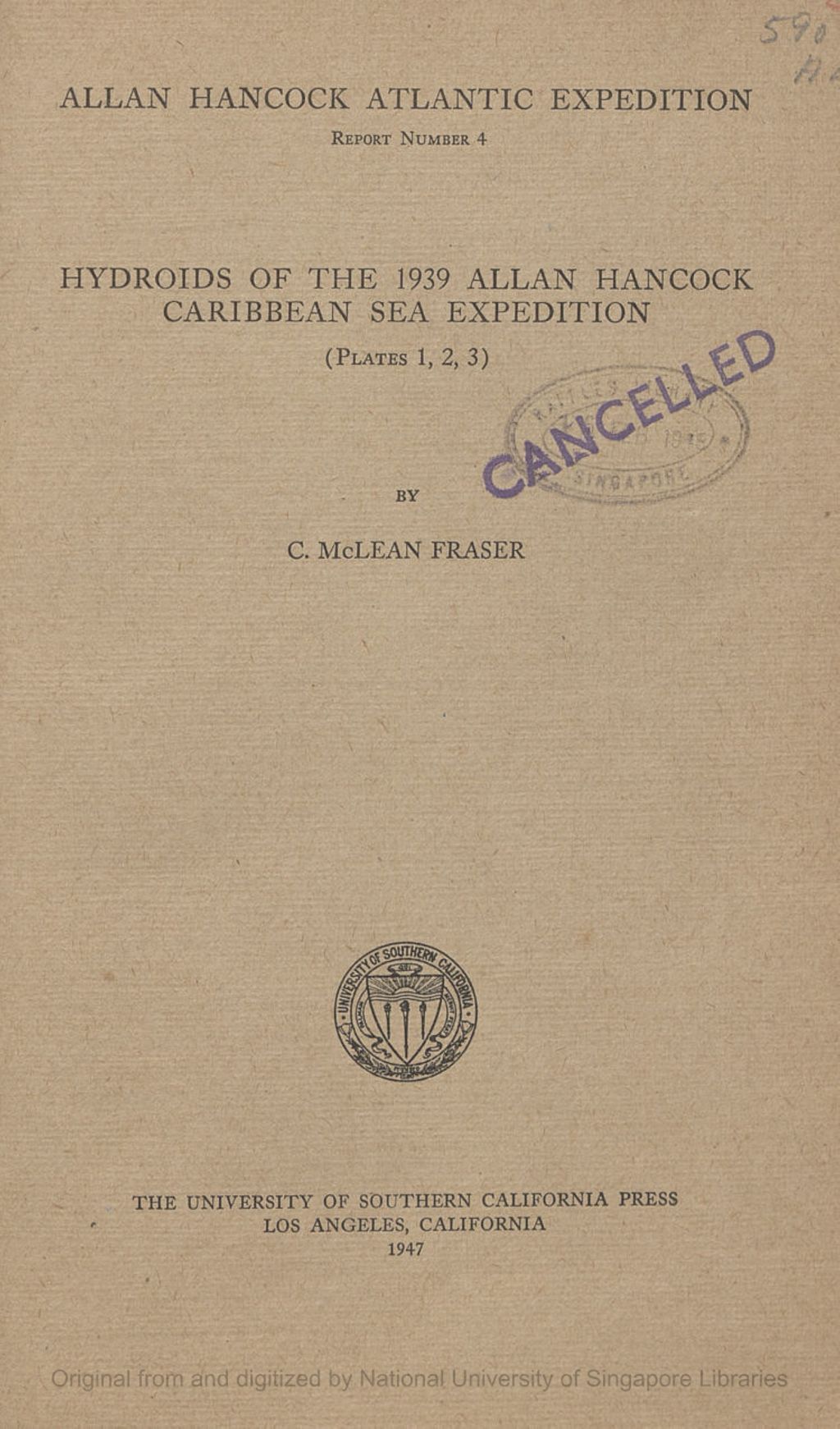 Miniature of Hydroids of the 1939 Allan Hancock Caribbean Sea Expedition