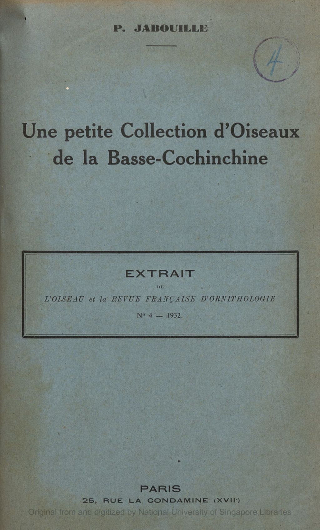 Miniature of Une petite Collection d'Oiseaux de la Basse-Cochinchine