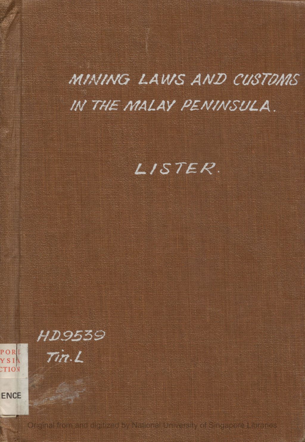 Miniature of Mining laws and customs in the Malay Peninsula