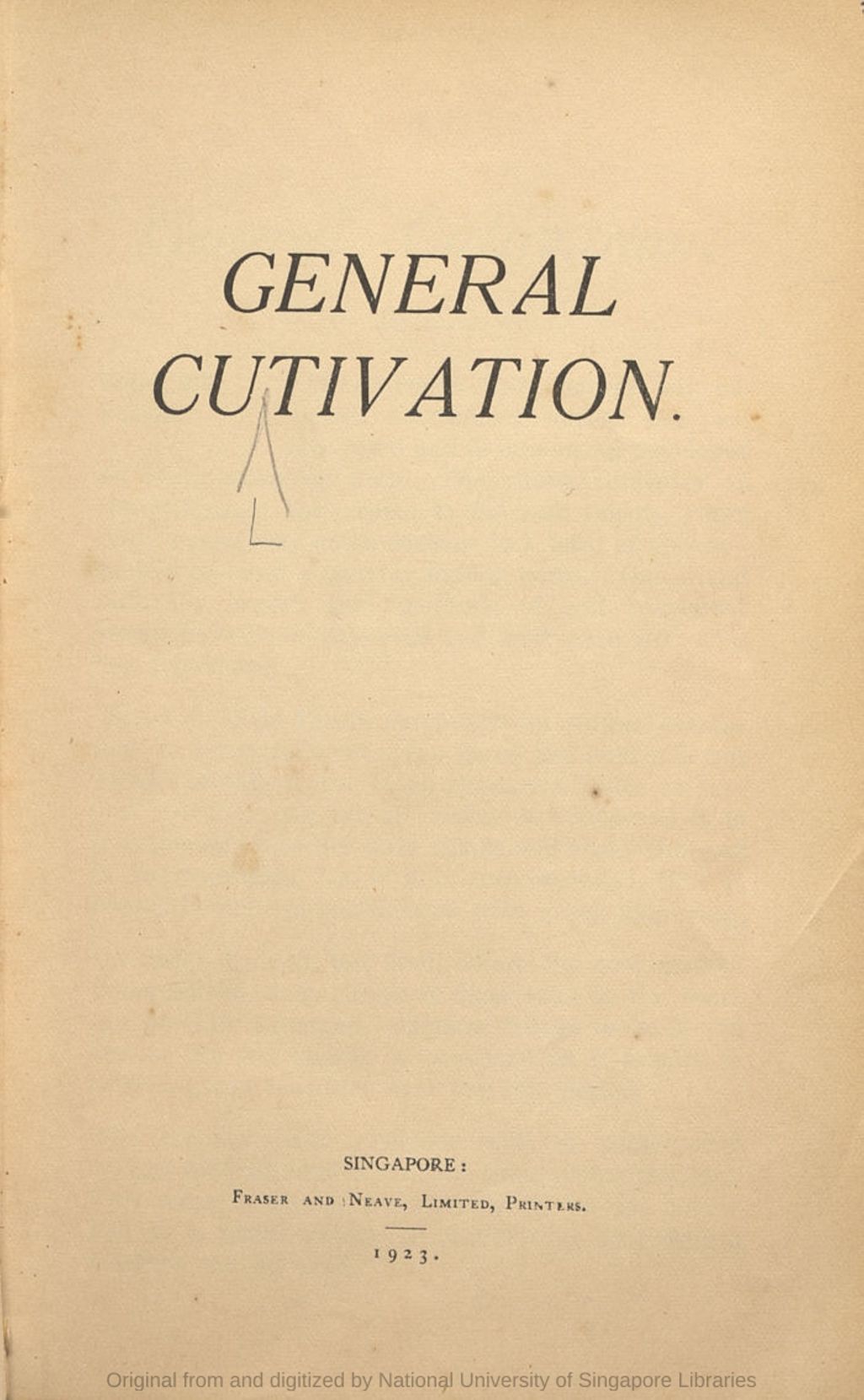 Miniature of General cultivation