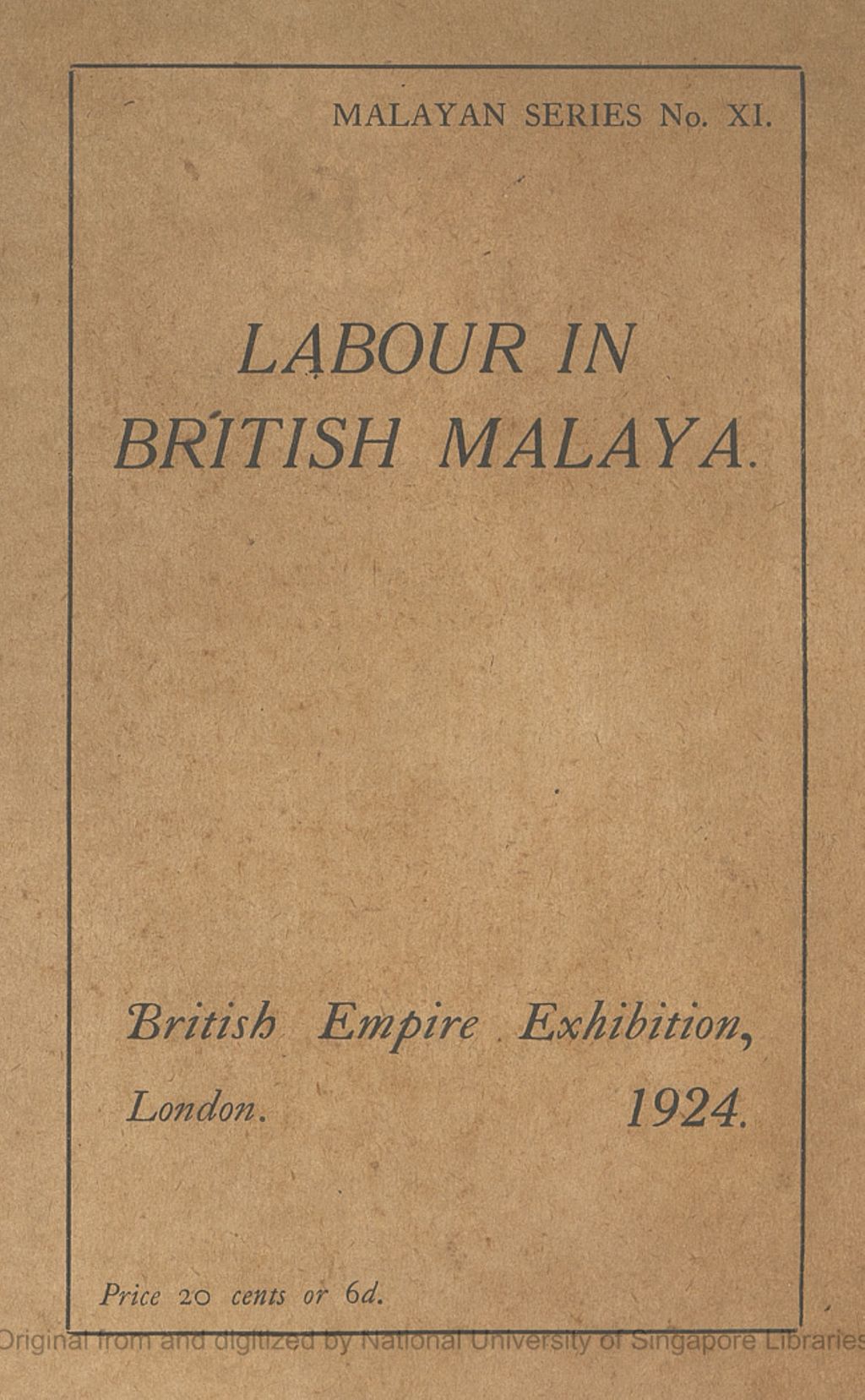 Miniature of Labour in British Malaya