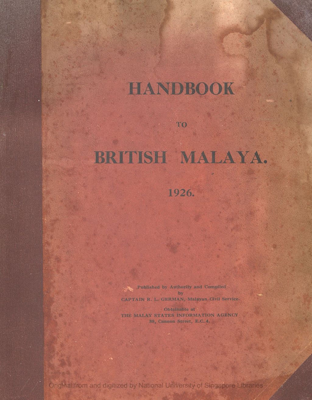 Miniature of Handbook of British Malaya. 1926