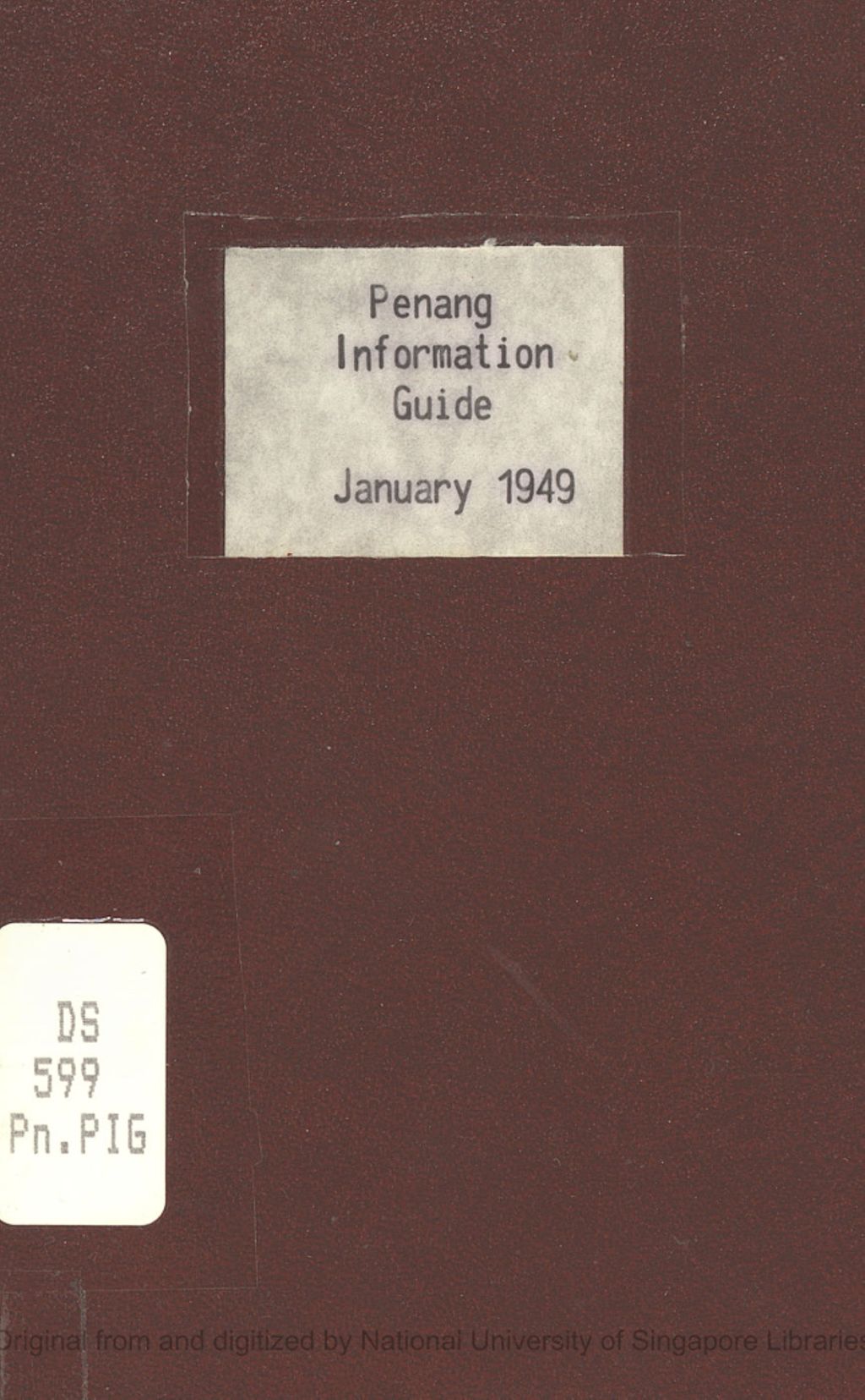 Miniature of Penang information guide. January 1949