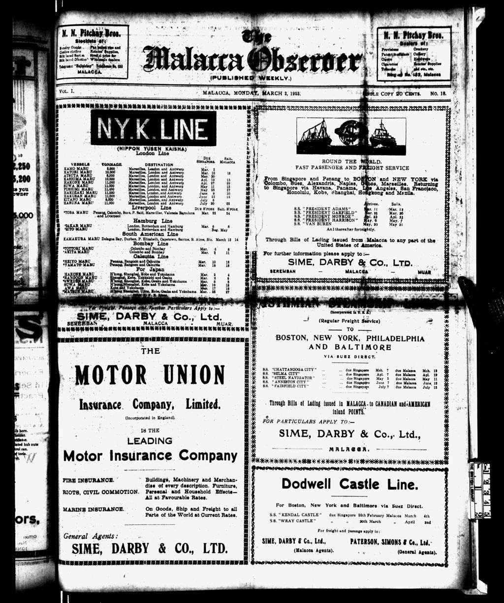 Miniature of Malacca Observer 02 March 1925