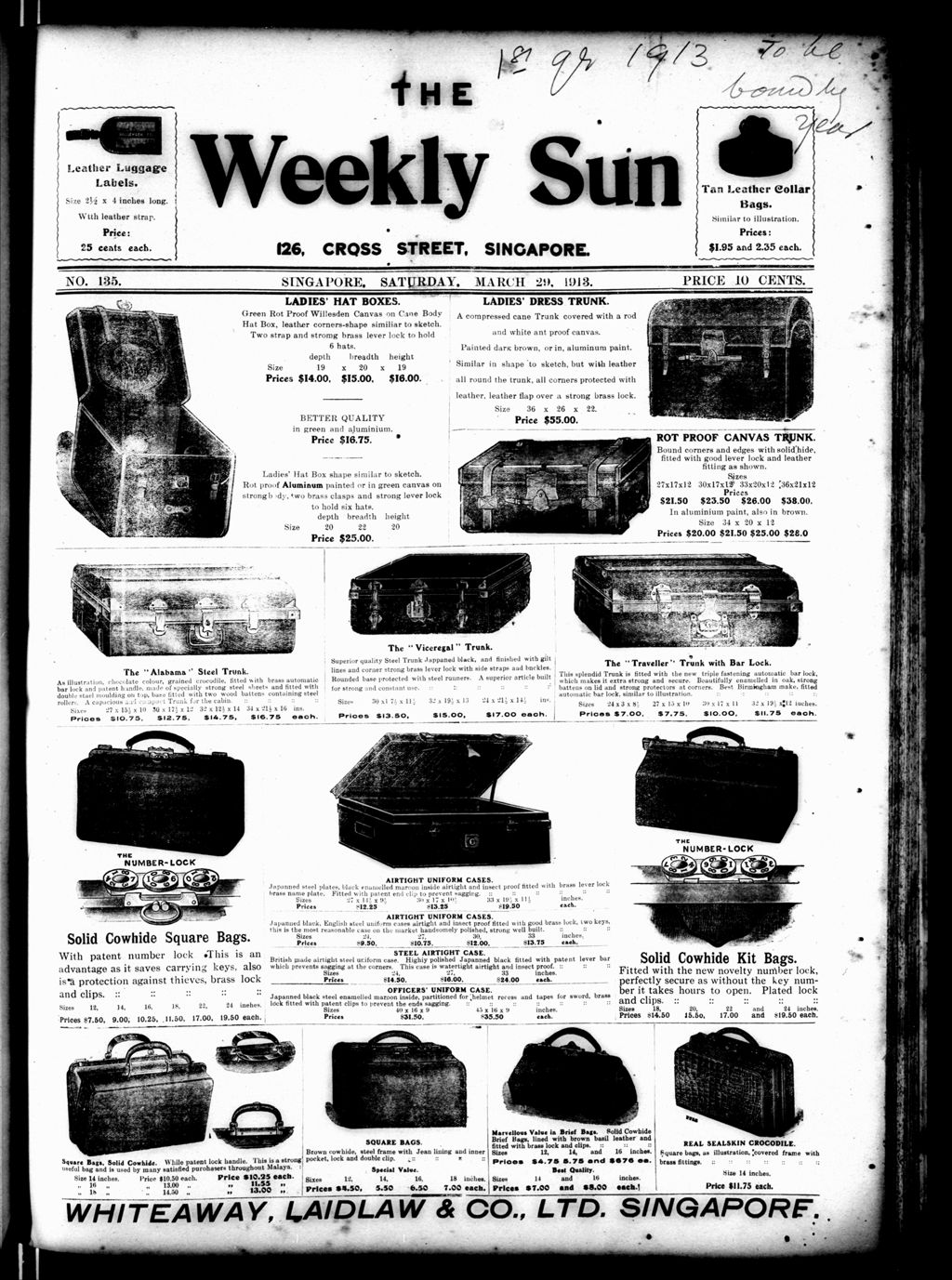 Miniature of Weekly Sun 29 March 1913