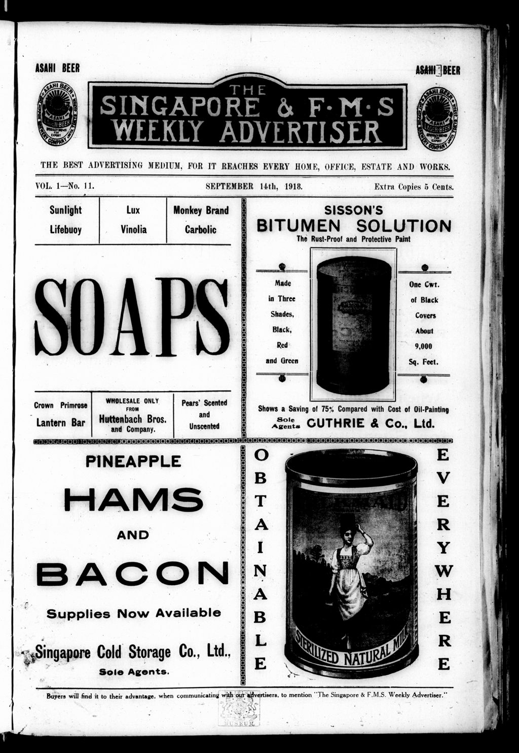 Miniature of Singapore & F.M.S. Weekly Advertiser 14 September 1918