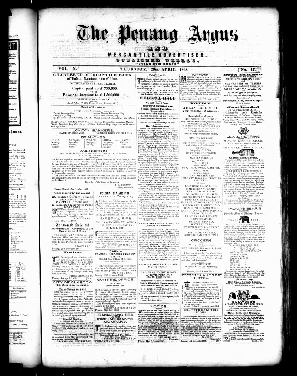 Miniature of Penang Guardian and Mercantile Advertiser 23 April 1868