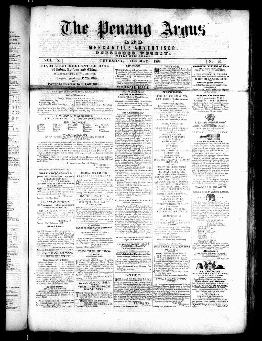 Miniature of Penang Guardian and Mercantile Advertiser 14 May 1868