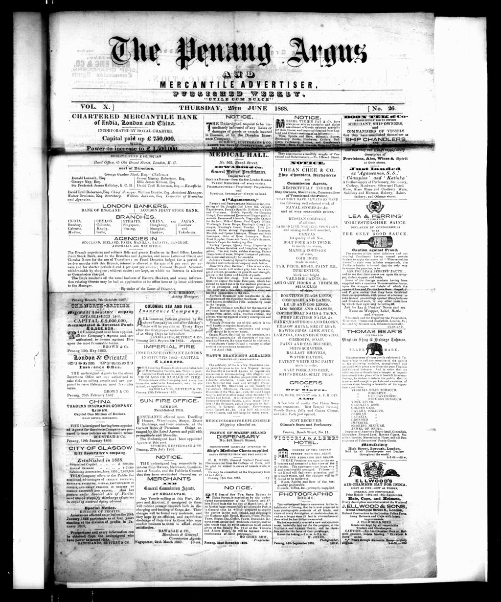 Miniature of Penang Guardian and Mercantile Advertiser 25 June 1868