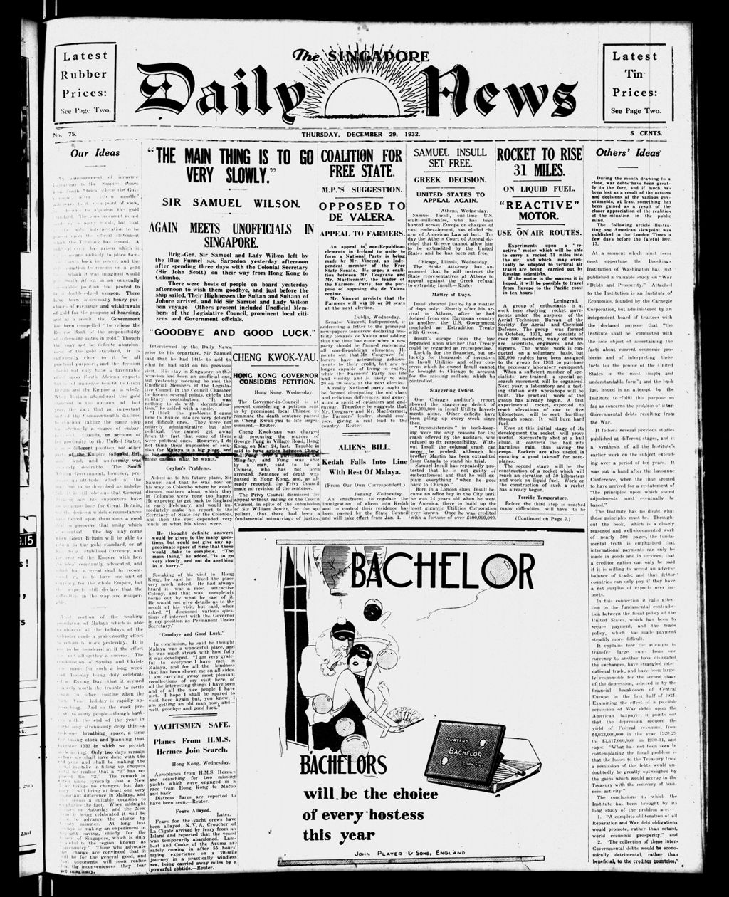 Miniature of Singapore Daily News 29 December 1932