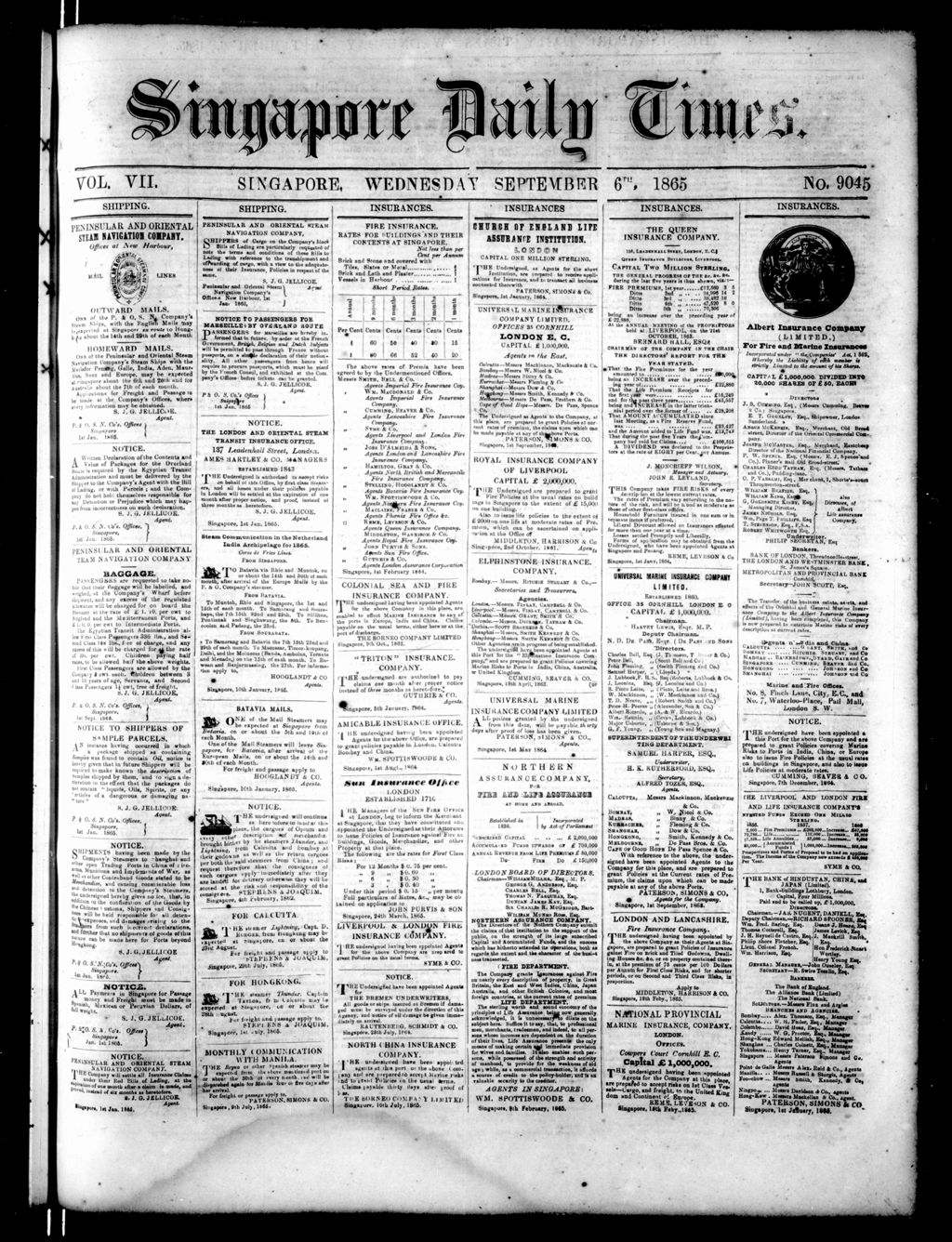 Miniature of Singapore Daily Times 06 September 1865