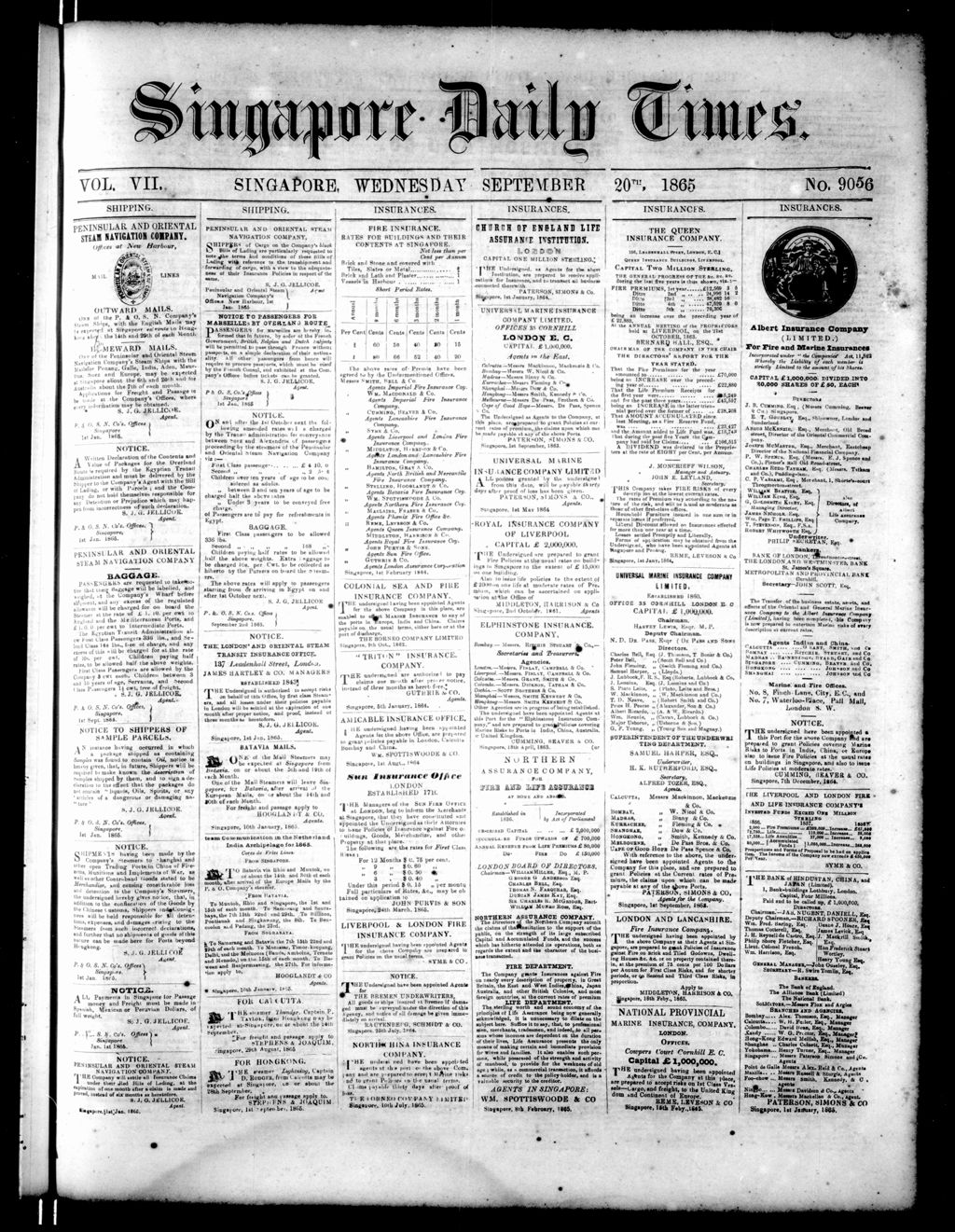 Miniature of Singapore Daily Times 20 September 1865