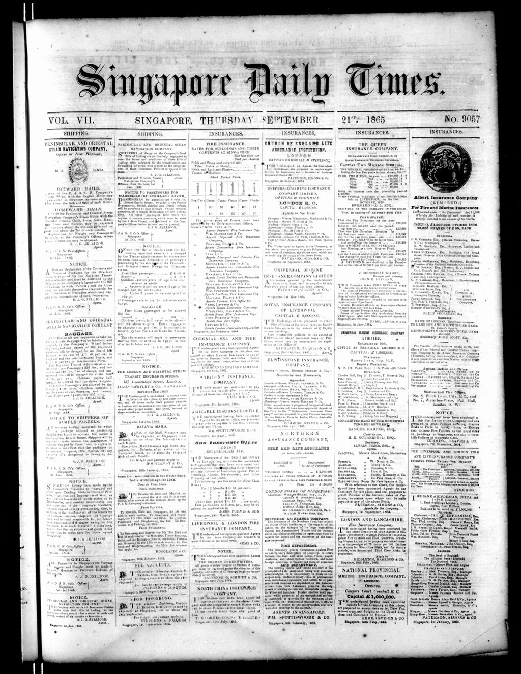 Miniature of Singapore Daily Times 21 September 1865