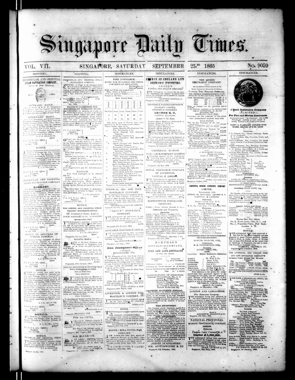 Miniature of Singapore Daily Times 23 September 1865