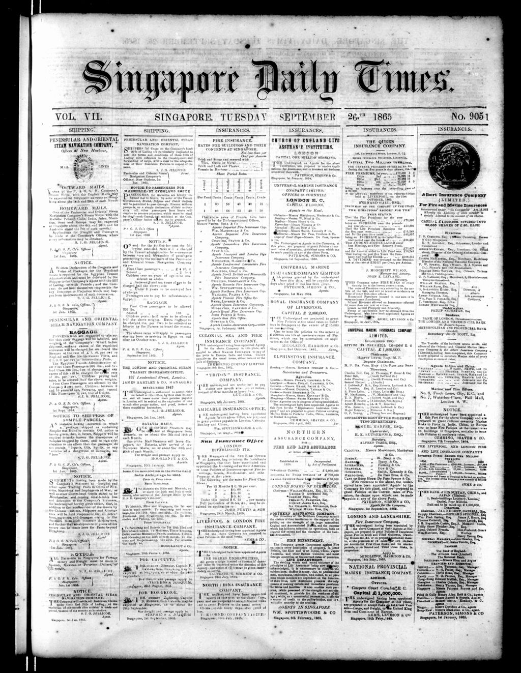 Miniature of Singapore Daily Times 26 September 1865