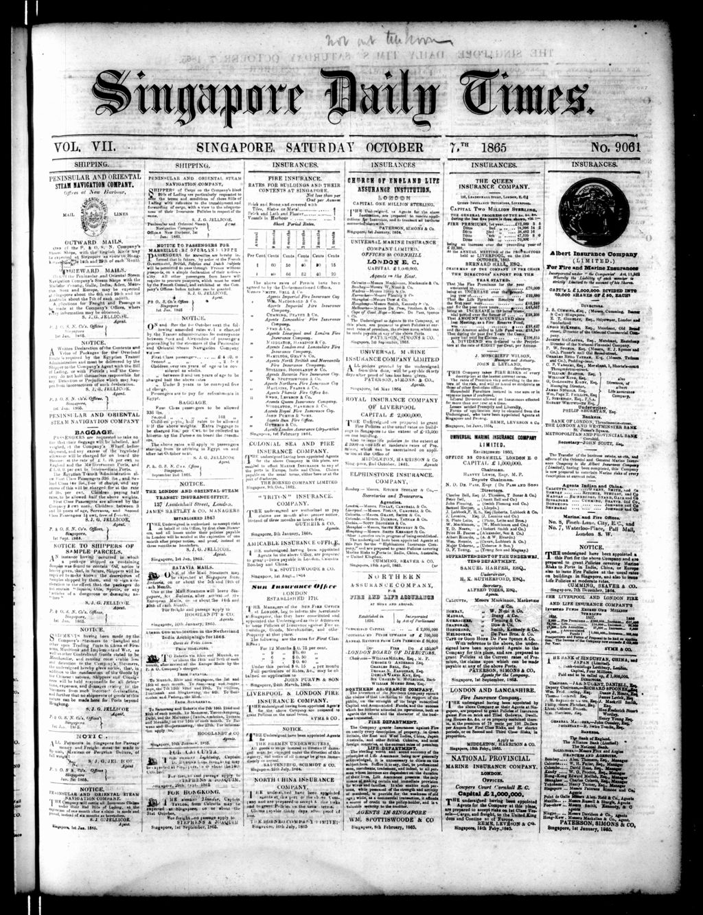 Miniature of Singapore Daily Times 07 October 1865