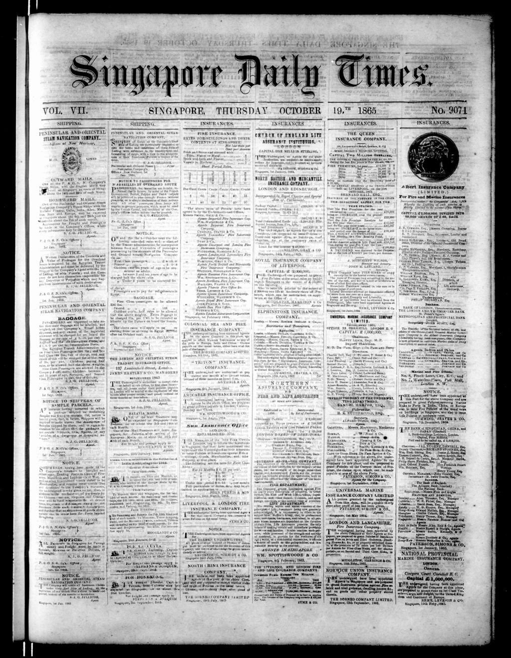 Miniature of Singapore Daily Times 19 October 1865