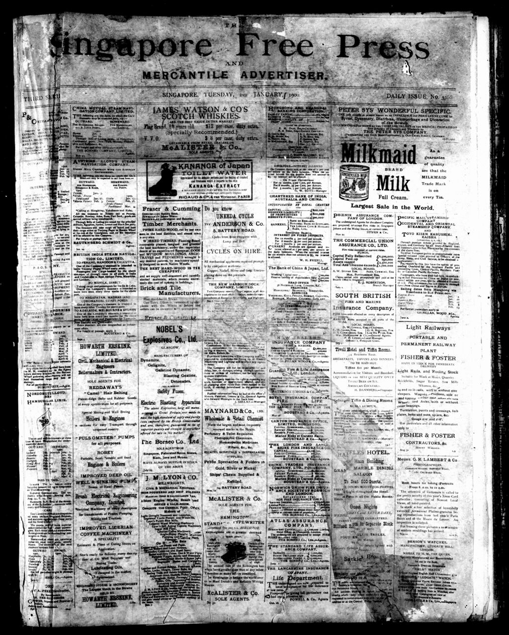 Miniature of Singapore Free Press and Mercantile Advertiser 02 January 1900