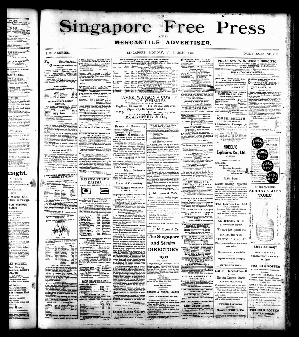 Miniature of Singapore Free Press and Mercantile Advertiser 05 March 1900