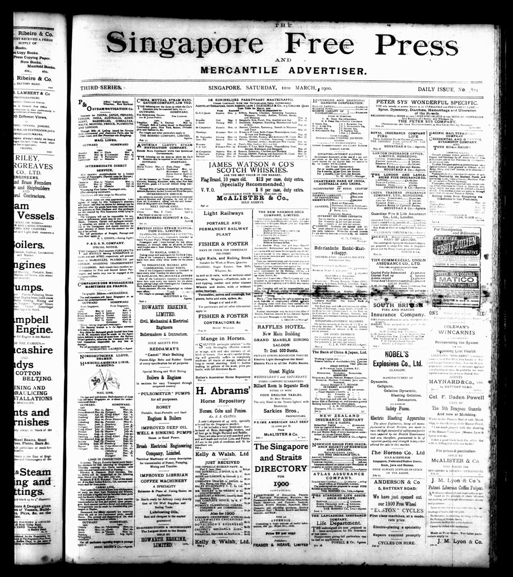 Miniature of Singapore Free Press and Mercantile Advertiser 10 March 1900