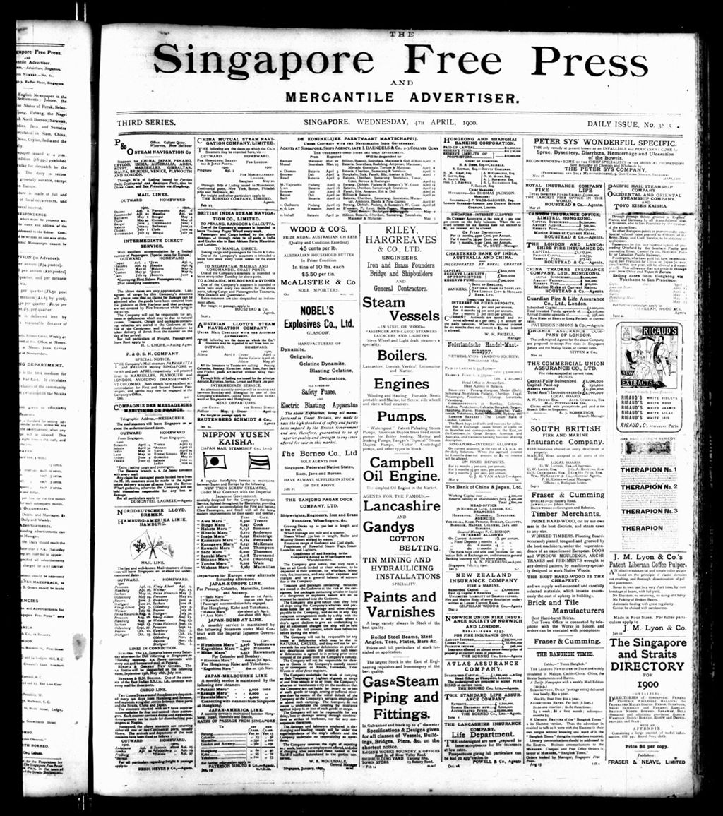 Miniature of Singapore Free Press and Mercantile Advertiser 04 April 1900