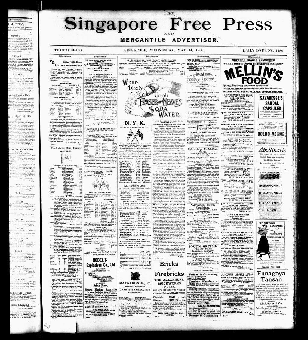 Miniature of Singapore Free Press and Mercantile Advertiser 14 May 1902