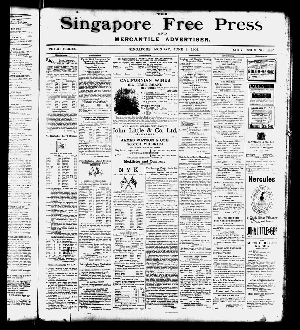 Miniature of Singapore Free Press and Mercantile Advertiser 02 June 1902