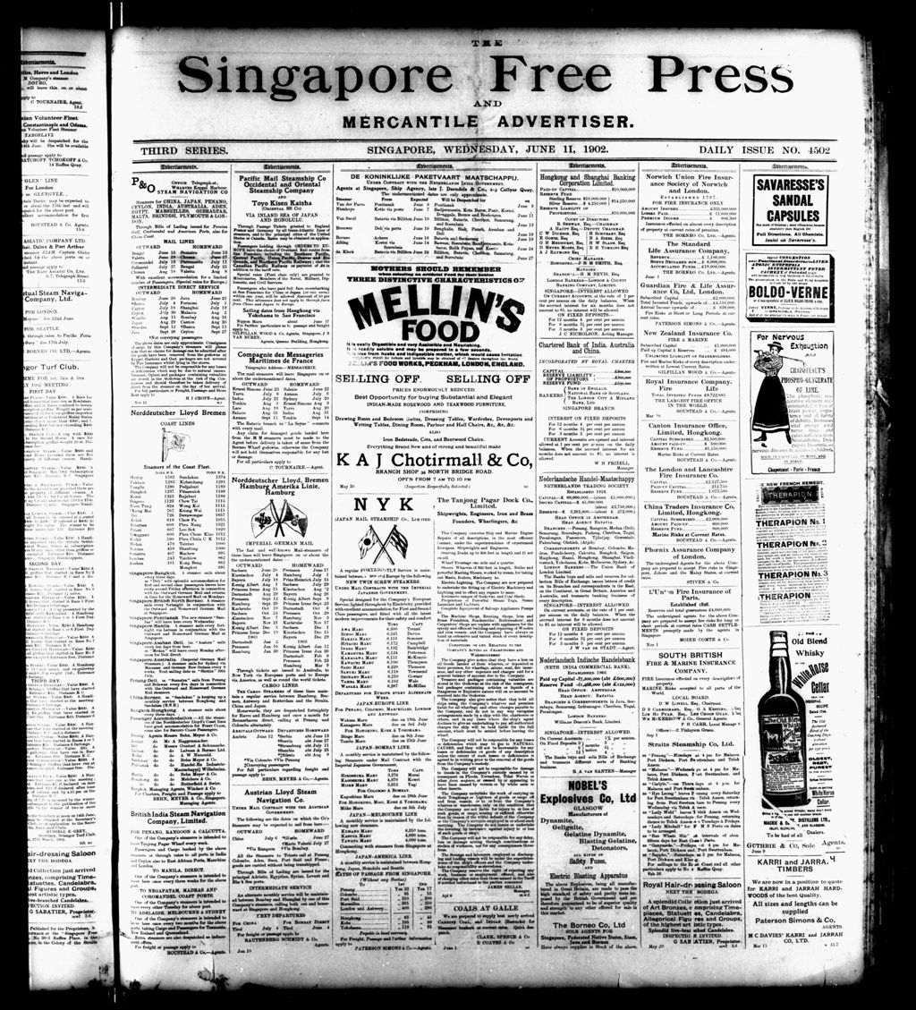 Miniature of Singapore Free Press and Mercantile Advertiser 11 June 1902