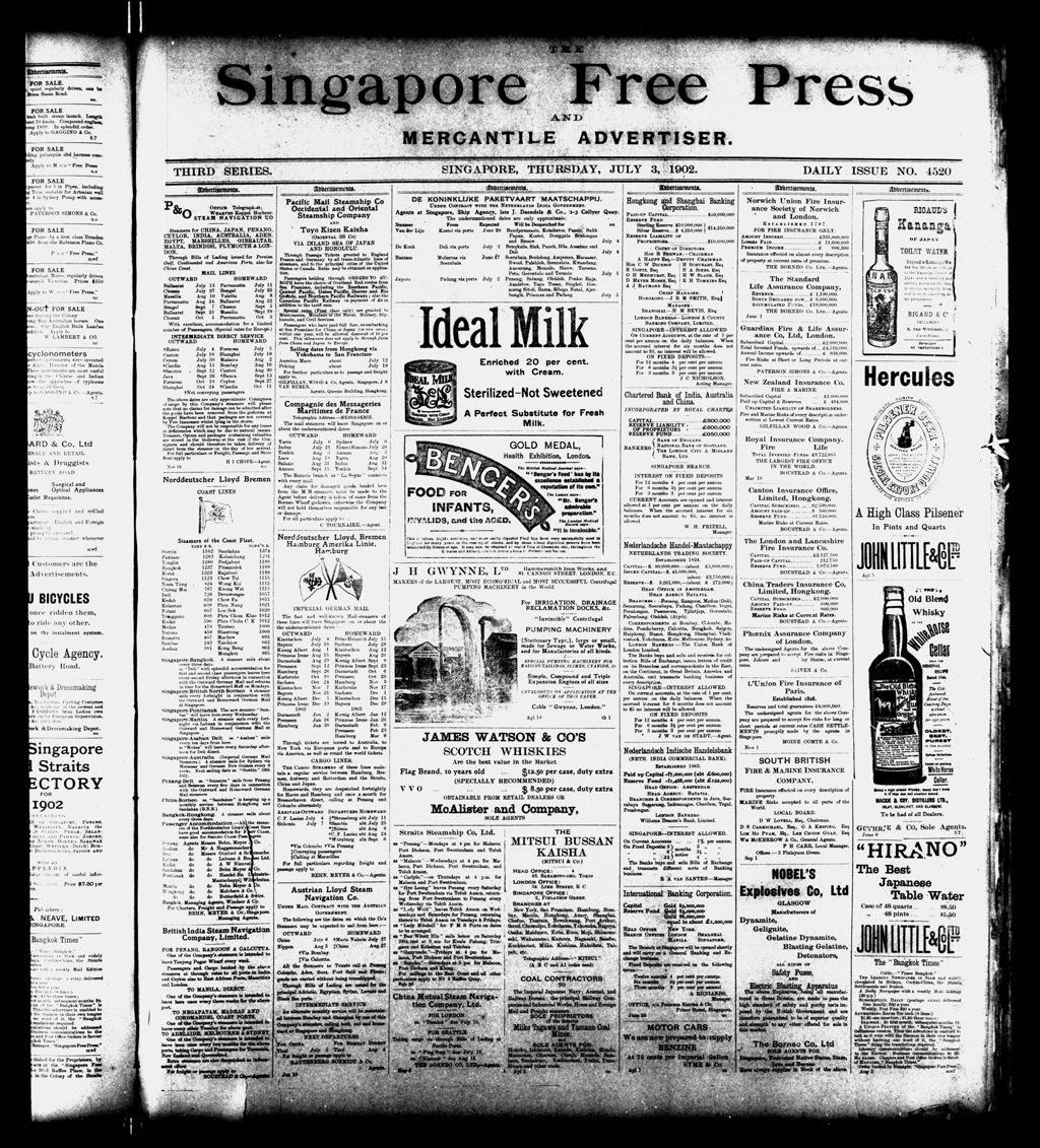 Miniature of Singapore Free Press and Mercantile Advertiser 03 July 1902