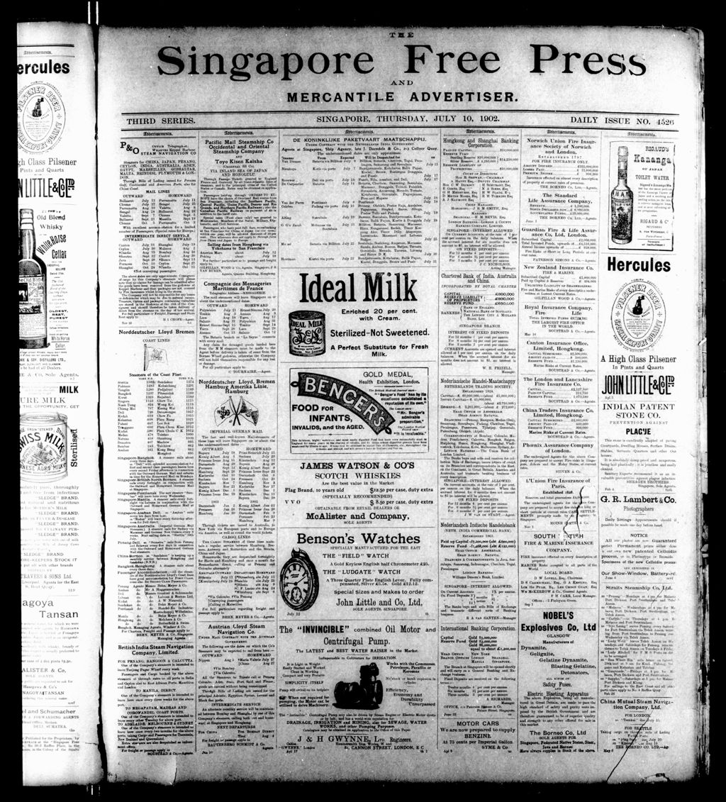 Miniature of Singapore Free Press and Mercantile Advertiser 10 July 1902