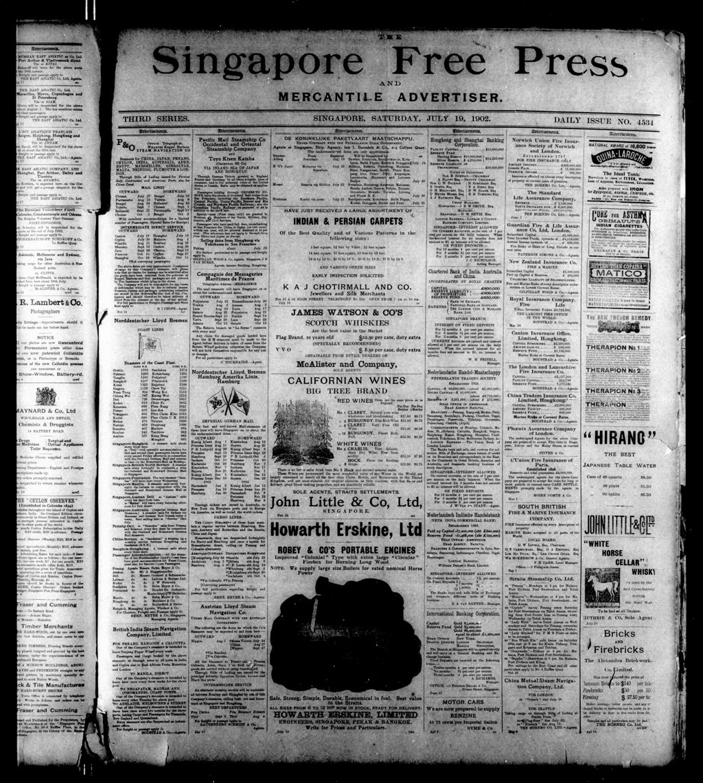 Miniature of Singapore Free Press and Mercantile Advertiser 19 July 1902